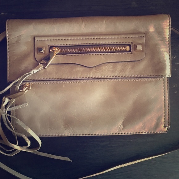 Rebecca Minkoff Small Regan Clutch Gray  Purse - Picture 1 of 6